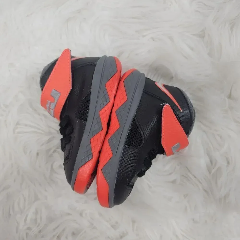 Nike Lebron Soldier VII Shoes Infant Toddler 4C Black Red Bred Basketball Mid